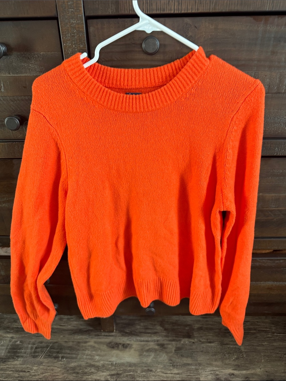 GAP Women's Bright Orange Crewneck Sweater